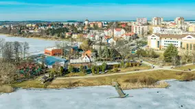 Przedwiośnie w Ełku z drona, okolice ulicy Zamkowej, marzec 2026 r. - zdjęcie 43