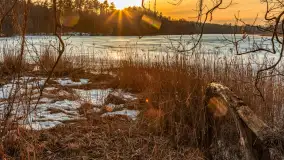 Zachód słońca nad jeziorem Ublik Mały, marzec 2026 r. - zdjęcie 3