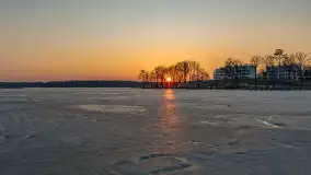 Marcowy zachód słońca w Zatoce Tracz, jezioro Kisajno - zdjęcie 22