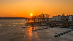 Marcowy zachód słońca w Zatoce Tracz, jezioro Kisajno - zdjęcie 14