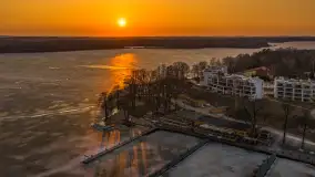 Marcowy zachód słońca w Zatoce Tracz, jezioro Kisajno - zdjęcie 13