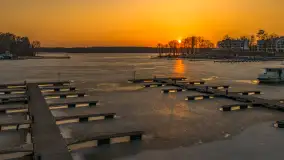 Marcowy zachód słońca w Zatoce Tracz, jezioro Kisajno - zdjęcie 6