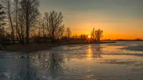 Zachód słońca nad jeziorem Kruklin, marzec 2026 r.