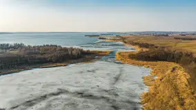 Jeziora Niegocin, Niałk Duży i Mały oraz Wojnowo u progu wiosny, z lotu ptaka - zdjęcie 18