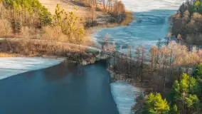 Jeziora Niegocin, Niałk Duży i Mały oraz Wojnowo u progu wiosny, z lotu ptaka - zdjęcie 26