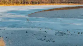 Jeziora Niegocin, Niałk Duży i Mały oraz Wojnowo u progu wiosny, z lotu ptaka - zdjęcie 6