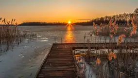 Zachód słońca nad jeziorem Stręgiel, marzec 2026 r. - zdjęcie 26