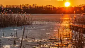 Zachód słońca nad jeziorem Stręgiel, marzec 2026 r. - zdjęcie 24
