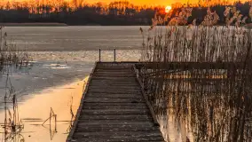 Zachód słońca nad jeziorem Stręgiel, marzec 2026 r. - zdjęcie 21