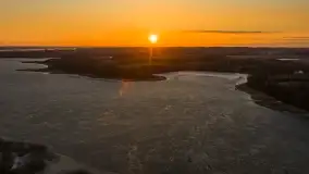 Zachód słońca nad wsią i jeziorem Stręgiel, marzec 2026 r. - zdjęcie 11