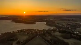 Zachód słońca nad wsią i jeziorem Stręgiel, marzec 2026 r. - zdjęcie 16