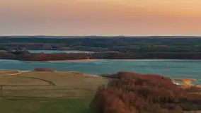 Zachód słońca nad wsią i jeziorem Stręgiel, marzec 2026 r. - zdjęcie 39