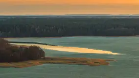 Zachód słońca nad wsią i jeziorem Stręgiel, marzec 2026 r. - zdjęcie 17