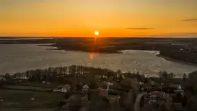 Zachód słońca nad wsią i jeziorem Stręgiel, marzec 2026 r. - zdjęcie 33