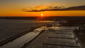 Wiosenny zachód słońca nad Giżyckiem i Ekomariną