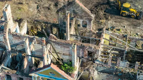 Ruiny pałacu w Mieduniszkach Wielkich, marzec 2026 r. - zdjęcie 8