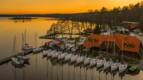 Zachód słońca nad jeziorem Nidzkie, Ruciane-Nida i Pod Dębem, kwiecień 2026 r.