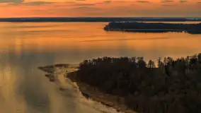 Zachód słońca nad jeziorem Kisajno, Pierkunowo, kwiecień 2026 r. - zdjęcie 35