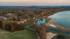 Zachód nad Darginem z drona, kwiecień 2026 r. - zdjęcie 2