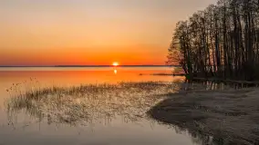 Zachód nad Darginem z drona, kwiecień 2026 r.