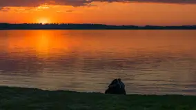 Zachód słońca w Pierkunowie, Kisajno, kwiecień 2026 r. - zdjęcie 15