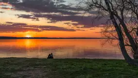 Zachód słońca w Pierkunowie, Kisajno, kwiecień 2026 r. - zdjęcie 14