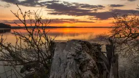 Zachód słońca w Pierkunowie, Kisajno, kwiecień 2026 r. - zdjęcie 2