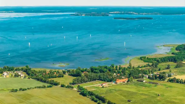 Jeziora Śniardwy, Bełdany i Mikołajskie z drona, czerwiec 2026 r.