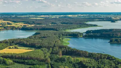 Rydzewo i jezioro Boczne na zdjęciach z lotu ptaka, lipiec 2026 r.