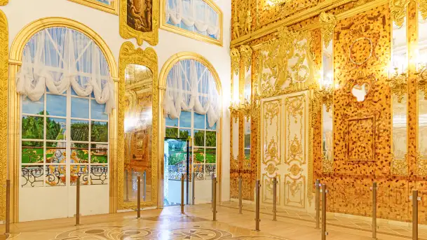 Bursztynowa Komnata - replika w muzeum w Mamerkach - zdjęcie 4