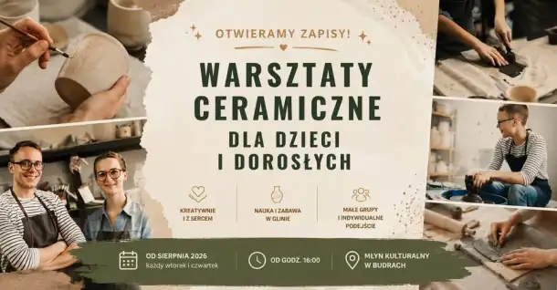 Zdjęcia: Młyn Kulturalny w Budrach zaprasza na warsztaty ceramiczne. „Praca z gliną to coś więcej niż lepienie naczyń” - zdjęcie 1