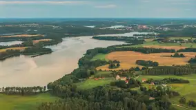 Zachód słońca nad jeziorami Juno i Kiersztanowskie, sierpień 2026 r. - zdjęcie 2