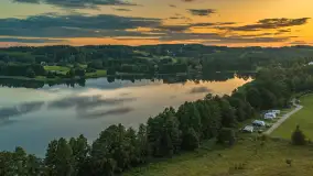 Zachód słońca nad jeziorami Juno i Kiersztanowskie, sierpień 2026 r.