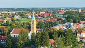 Pogodny weekend w Mikołajkach z drona, październik 2026 r. - zdjęcie 28