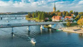 Pogodny weekend w Mikołajkach z drona, październik 2026 r. - zdjęcie 39