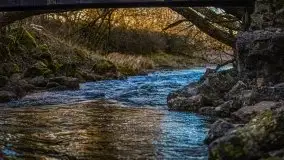 Zachód przy zwalony moście i jeziorze Patelnia, Kruklanki 03.2020 - zdjęcie 33