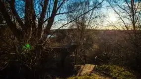 Zachód przy zwalony moście i jeziorze Patelnia, Kruklanki 03.2020 - zdjęcie 28