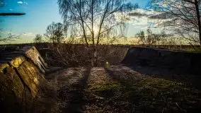 Zachód przy zwalony moście i jeziorze Patelnia, Kruklanki 03.2020 - zdjęcie 27