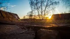 Zachód przy zwalony moście i jeziorze Patelnia, Kruklanki 03.2020 - zdjęcie 16