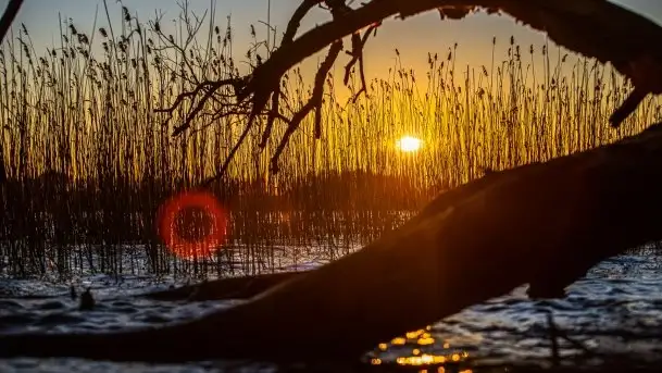 Zachód słońca nad jeziorem Ublik Wielki, maj 2020 r.