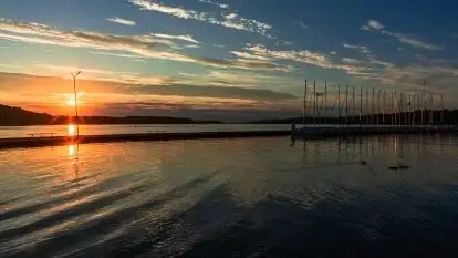 Zachód słońca nad jeziorem Kisajno