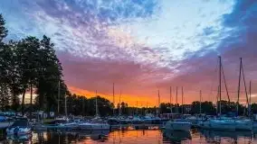 Wschód słońca w Stanicy Wodnej Stranda - zdjęcie 1