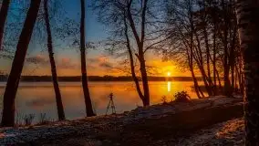 Pierwszy śnieg i wschód słońca nad jeziorem Boczne - zdjęcie 92