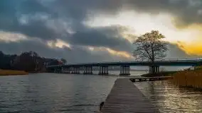 Wschód słońca przy moście Sztynorckim i jeziorze Dargin - zdjęcie 13