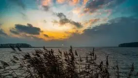 Wschód słońca przy moście Sztynorckim i jeziorze Dargin - zdjęcie 1