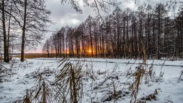 Zimowy zachód słońca między jeziorem Dargin i Sztynorckie - zdjęcie 5