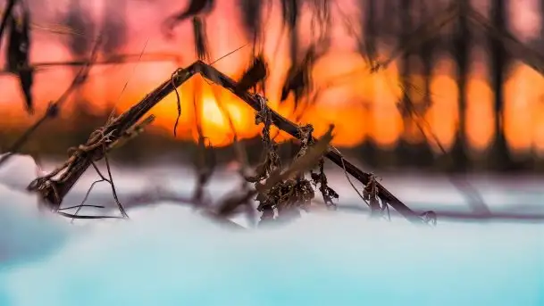 Zimowy zachód słońca między jeziorem Dargin i Sztynorckie - zdjęcie 4