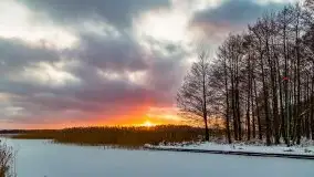 Zimowy zachód słońca między jeziorem Dargin i Sztynorckie - zdjęcie 9