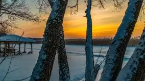 Zimowy wschód słońca nad jeziorem Dargin i... -27 stopni - zdjęcie 46