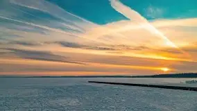 Zachód słońca w Giżycku nad jeziorem Niegocin 02.2021 - zdjęcie 24